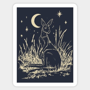 Mystical Kangaroo Under Starlit Sky – Celestial Outback Dream Sticker